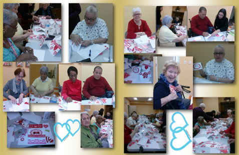 Residents making valentines