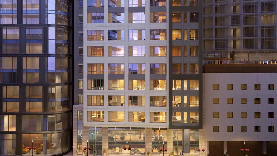 New modern apartment building in Downtown Boston.