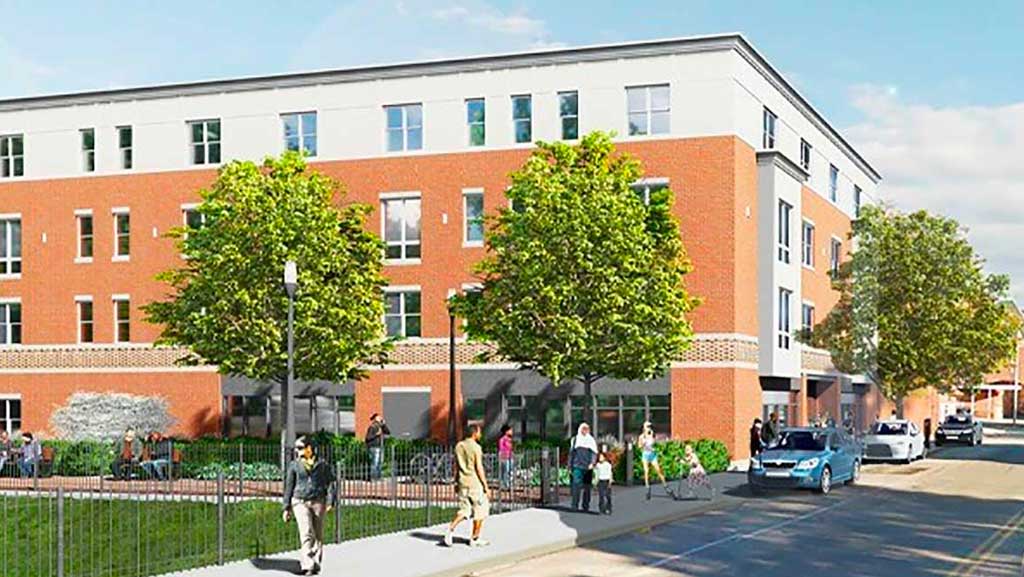 New 4-story apartment building.