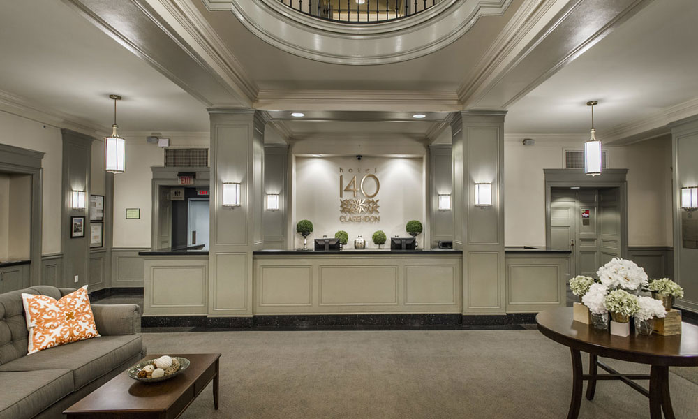 Elegant hotel lobby